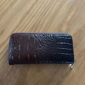 Faux Croc Brown Wallet